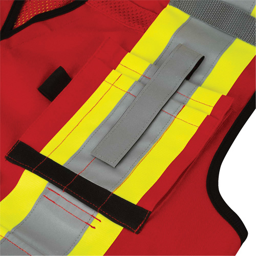 6678 High-Visibility Antimicrobial Mesh-Back Surveyor Vest, Red, Small, Polyester Sécurité Médic