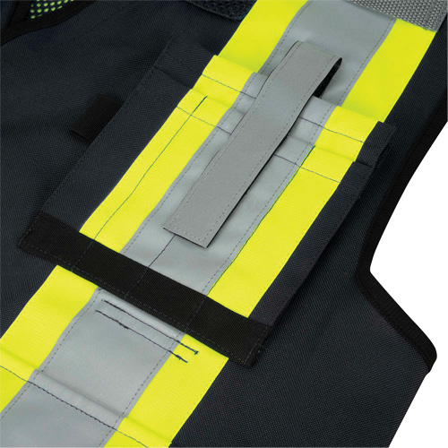 6679 Veste d'arpenteur antimicrobienne haute visibilit&eacute; avec dos en maille, Noir, Petit, Polyester Sécurité Médic