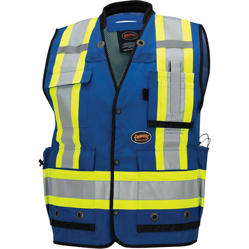 6681 Veste d'arpenteur antimicrobienne haute visibilit&eacute; avec dos en maille, Bleu royal, Petit, Polyester Sécurité Médic