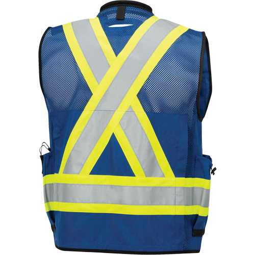 6681 Veste d'arpenteur antimicrobienne haute visibilit&eacute; avec dos en maille, Bleu royal, Petit, Polyester Sécurité Médic