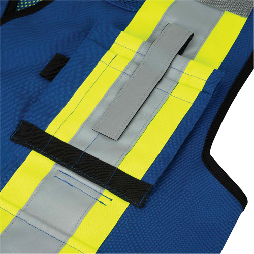 6681 Veste d'arpenteur antimicrobienne haute visibilit&eacute; avec dos en maille, Bleu royal, Petit, Polyester Sécurité Médic