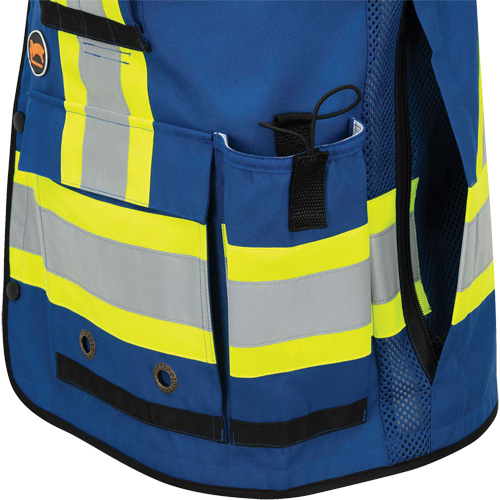 6681 Veste d'arpenteur antimicrobienne haute visibilit&eacute; avec dos en maille, Bleu royal, Petit, Polyester Sécurité Médic