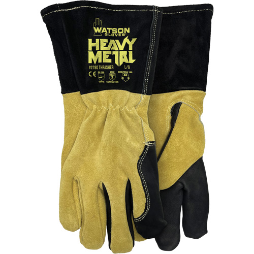 Gants de soudage MIG/&eacute;lectrode 2780 Thrasher, Cuir de vache refendu, Taille Petit Sécurité Médic