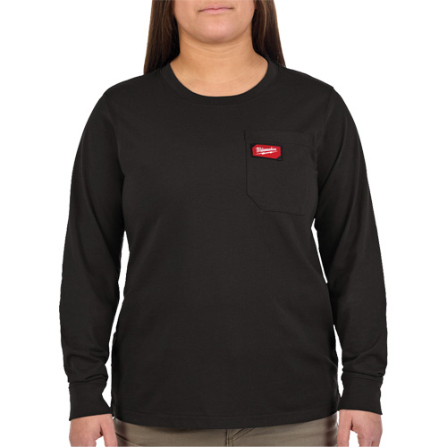 GRIDIRON Long Sleeve Pocket T-Shirt, Women's, X-Small, Black Sécurité Médic