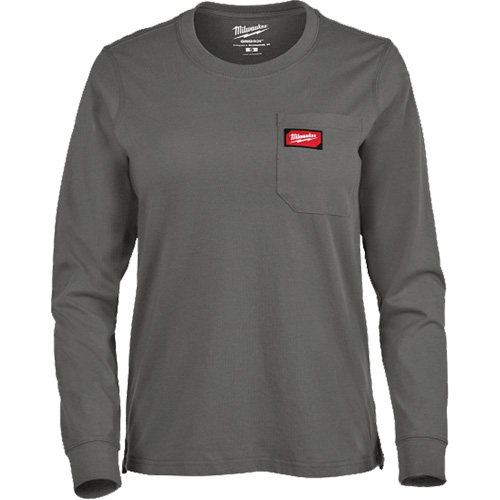 T-shirt &agrave; manches longues avec poches GRIDIRON, Femmes, T-petit, Gris Sécurité Médic