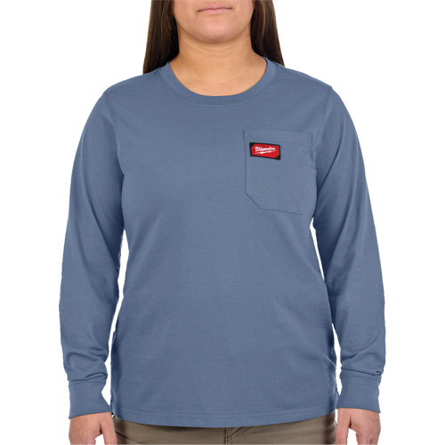 T-shirt &agrave; manches longues avec poches GRIDIRON, Femmes, T-petit, Bleu Sécurité Médic