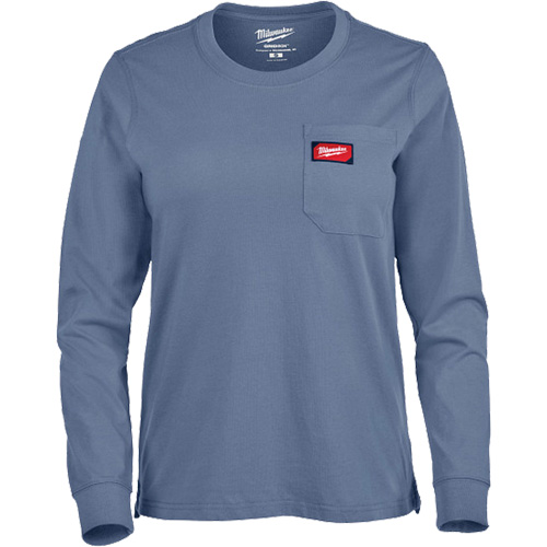 T-shirt &agrave; manches longues avec poches GRIDIRON, Femmes, T-petit, Bleu Sécurité Médic