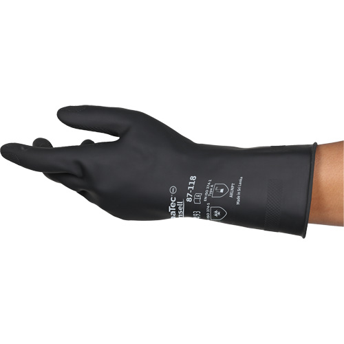 AlphaTec&reg; 87-118 Chemical-Resistance Gloves, Size Small/7, 12.6" L, Rubber Latex, Cotton Inner Lining, 31-mil Sécurité Médic