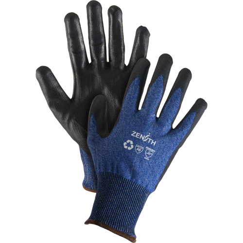 Gants &eacute;lastiques &eacute;cologiques r&eacute;sistants &agrave; la coupe, Taille 7, Calibre 18, Rev&ecirc;tement Polyur&eacute;thane, Enveloppe en Acier inoxydable/PEHP/rPET, ASTM ANSI niveau A5 Sécurité Médic