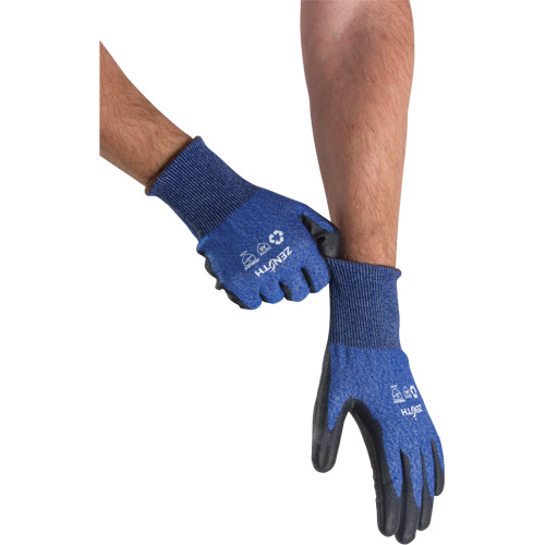 Gants &eacute;lastiques &eacute;cologiques r&eacute;sistants &agrave; la coupe, Taille 7, Calibre 18, Rev&ecirc;tement Polyur&eacute;thane, Enveloppe en Acier inoxydable/PEHP/rPET, ASTM ANSI niveau A5 Sécurité Médic