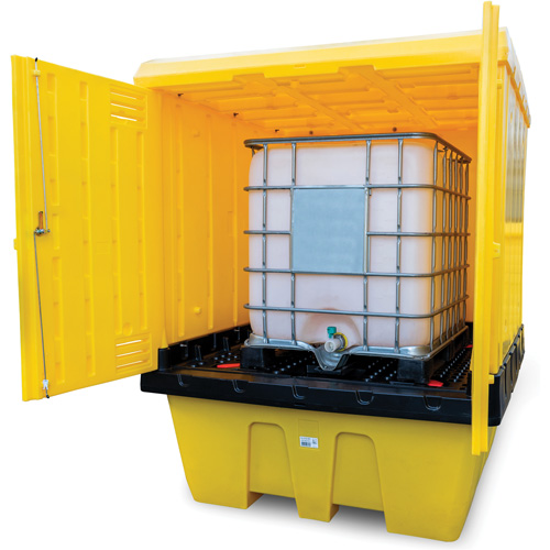 Hard Cover IBC Spill Pallet, 70" L x 70" W x 90" H, 1135 lbs. Load Capacity Sécurité Médic