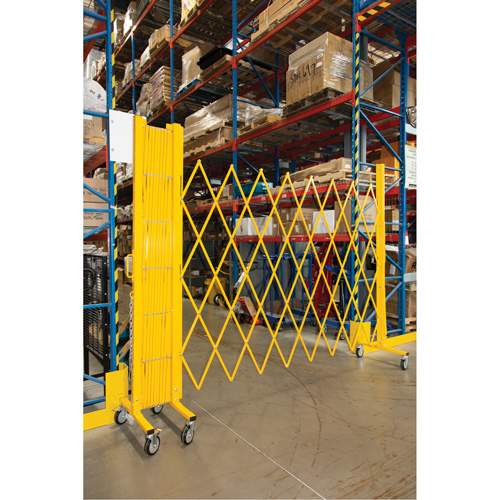 Barri&egrave;re extensible, 84" h x 20' lo, Jaune Sécurité Médic