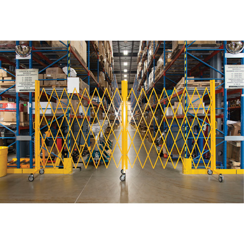Barri&egrave;re extensible, 84" h x 20' lo, Jaune Sécurité Médic