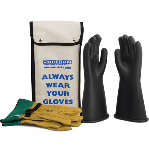 Class 1 Rubber Electrical Glove Kit, 8, 14" L, 37 cal/cm², NFPA 70E Sécurité Médic
