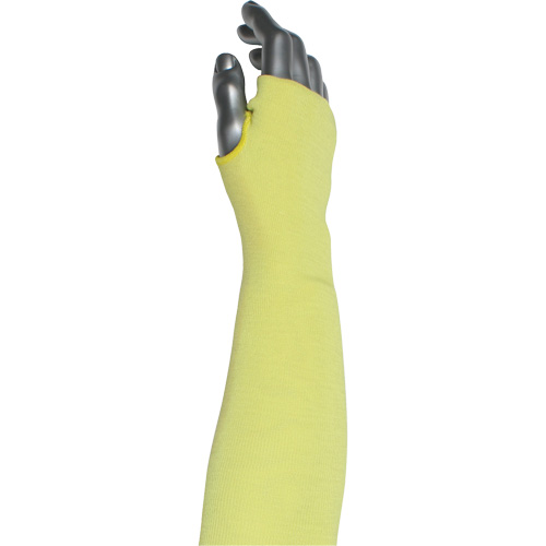 Manchette r&eacute;sistante &agrave; la coupe &agrave; pli unique Kut Gard avec ouverture pour le pouce, Aramide/ATA, 10", ASTM ANSI niveau A4, Jaune Sécurité Médic