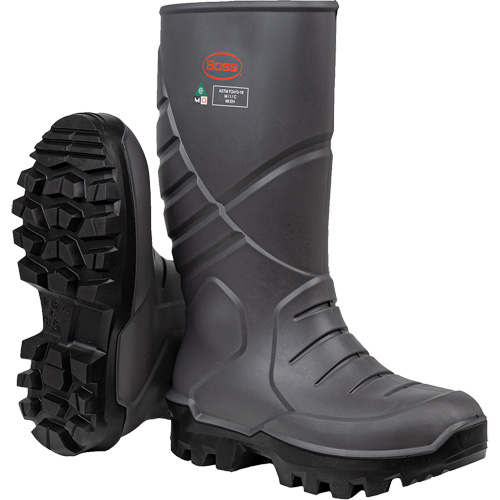 Boss&reg; Footwear Full Safety Boot with Midsole & Internal Met Guard, Thermal Polyurethane, Steel Toe, Puncture Resistant Sole, Size 6 Sécurité Médic