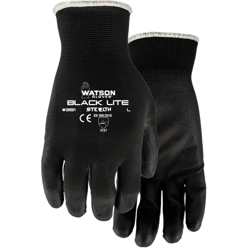 Gants 391 Stealth Black Lite, T-petit, R&ecirc;vetement Polyur&eacute;thane, Enveloppe en Polyester Sécurité Médic