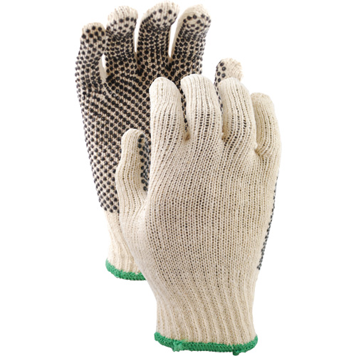 417 PVC Dotted String Knit Gloves, Poly/Cotton, Single Sided, Small Sécurité Médic