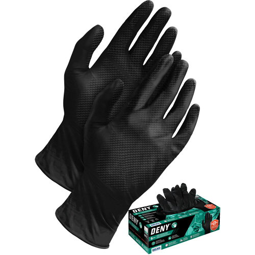 Deny&reg; Disposable Gloves, Small, Nitrile, 6-mil, Powder-Free, Black Sécurité Médic