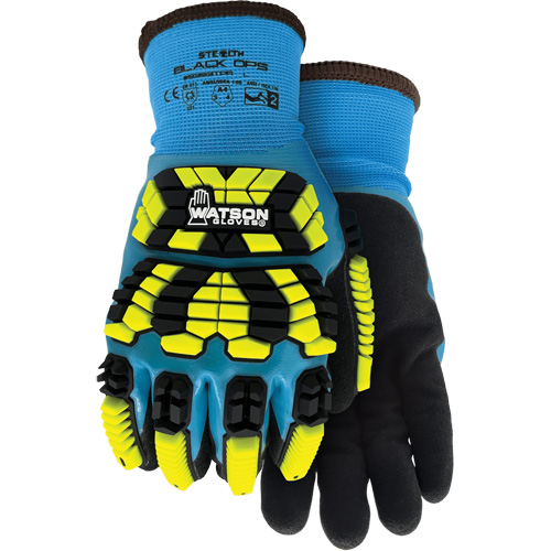 Gants d'hiver antichocs 9393TPR Stealth Black Ops, Petit, Paume en Mousse de latex, Poignet Poignet en tricot Sécurité Médic
