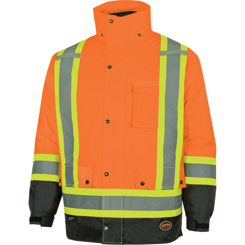 Parka de s&eacute;curit&eacute; d'hiver imperm&eacute;able 7-en-1 5056 Pioneer Yukon, Polyester, Noir/Orange haute visibilit&eacute;, T-petit Sécurité Médic