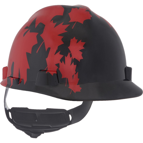 Specialty V-Gard&reg; Hard Hat, Ratchet Suspension, Black/Red Sécurité Médic