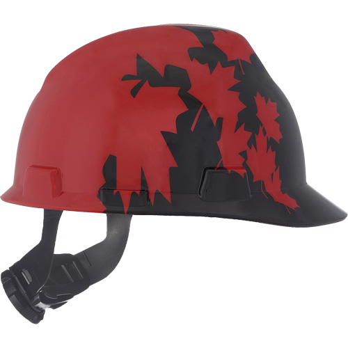 Specialty V-Gard&reg; Hard Hat, Ratchet Suspension, Black/Red Sécurité Médic