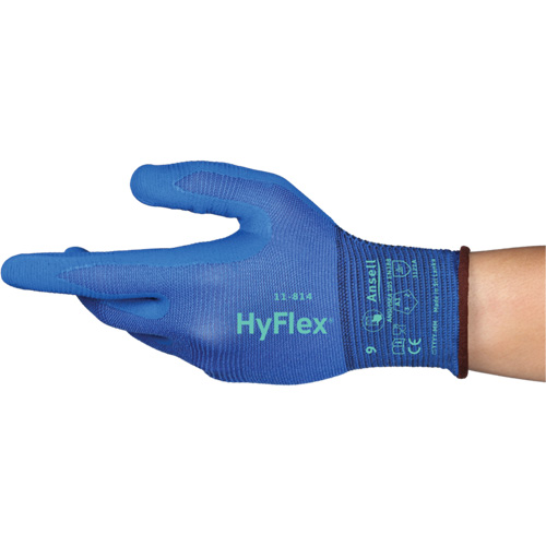HyFlex&reg; 11-814 Gloves, Size 5/2X-Small, 18 Gauge, Foam Nitrile Coated, Nylon/Spandex Shell, ASTM ANSI Level A1/EN 388 Level 1/EN 388 Level A Sécurité Médic