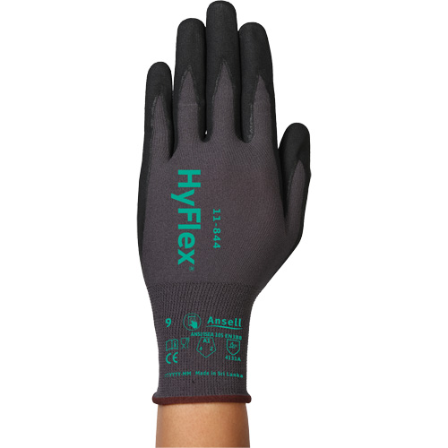 Gants Hyflex 11-844, Taille 5/2T-petit, Calibre 15, Rev&ecirc;tement Mousse de nitrile, Enveloppe en Nylon/Spandex, ASTM ANSI niveau A1/EN 388 niveau 1/EN 388 niveau A Sécurité Médic