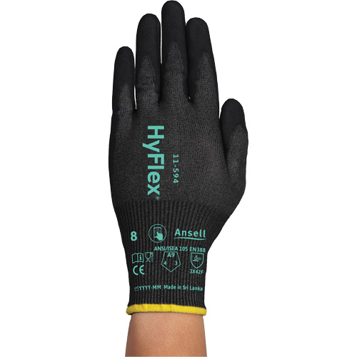 Gants r&eacute;sistants &agrave; la coupe HYFLEX 11-594, Taille 12/3T-Grand, Calibre 18, Rev&ecirc;tement Nitrile, Enveloppe en PEHP/Intercept, ASTM ANSI niveau A9/EN 388 niveau F Sécurité Médic
