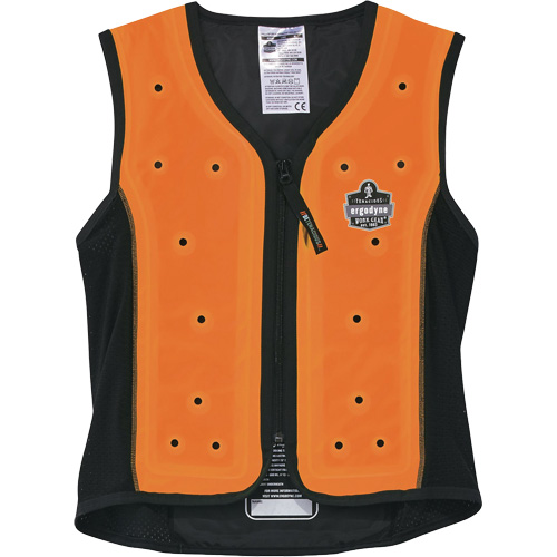 Veste de refroidissement &eacute;vaporatif Chill-Its 6685 avec fermeture &agrave; glissi&egrave;re, T-Grand, Orange Sécurité Médic