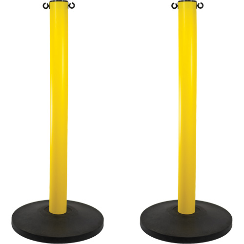 Industrial Stanchion, 37" High, Yellow Sécurité Médic