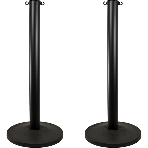 Industrial Stanchion, 37" High, Black Sécurité Médic