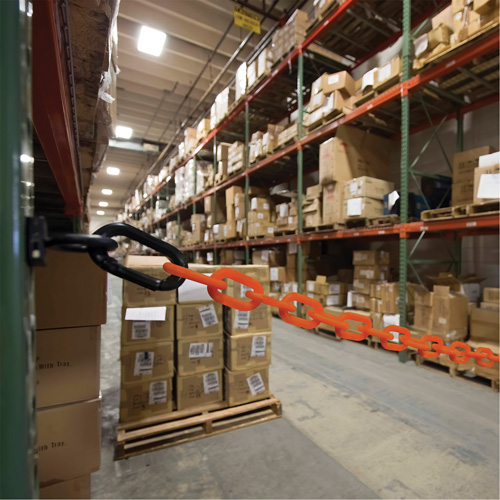 Magnetic Chain Barrier Warehouse Kit, Orange, 2" Link, 15' Length Sécurité Médic