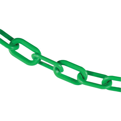 Plastic Barrier Chain, Green, 2" Link, 100' Length Sécurité Médic