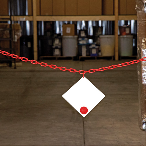 Plastic Barrier Chain, Green, 2" Link, 100' Length Sécurité Médic