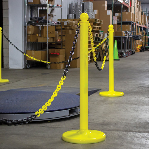 Bicolour Plastic Barrier Chain, Green/White, 2" Link, 500' Length Sécurité Médic