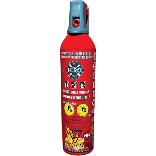 Hero 911 PFAS-Free Fire Extinguisher, ACK, 750 ml Capacity Sécurité Médic