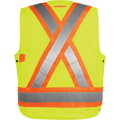 High-Visibility Surveyor's Vest, High Visibility Orange, Small, Polyester Sécurité Médic