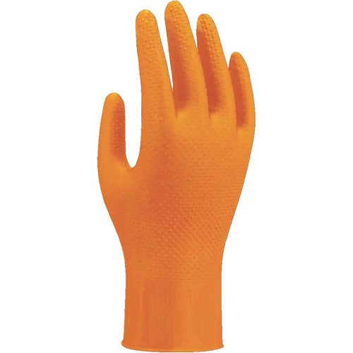 Gants jetables haute visibilit&eacute; 709HVO, 8/Moyen, Nitrile, 8 mils, Sans poudre, Orange Sécurité Médic