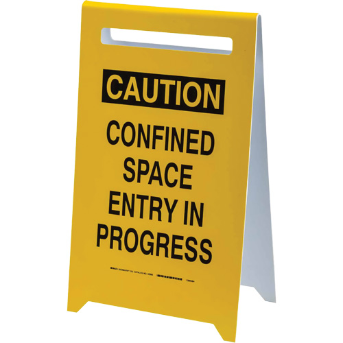 "Caution Confined Space Entry In Progress" Floor Sign, English Sécurité Médic