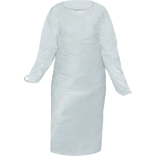 CoverMe Gown with Thumbholes, One Size, White, Polyethylene Sécurité Médic