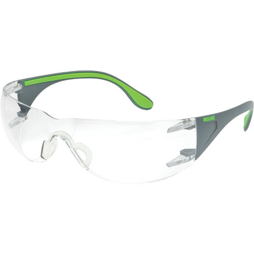 Adapt Lite Grey/Green Safety Glasses, Clear Lens, Anti-Fog/Anti-Scratch, ANSI Z87+/Meets/Exceeds CSA Z94.3 Sécurité Médic