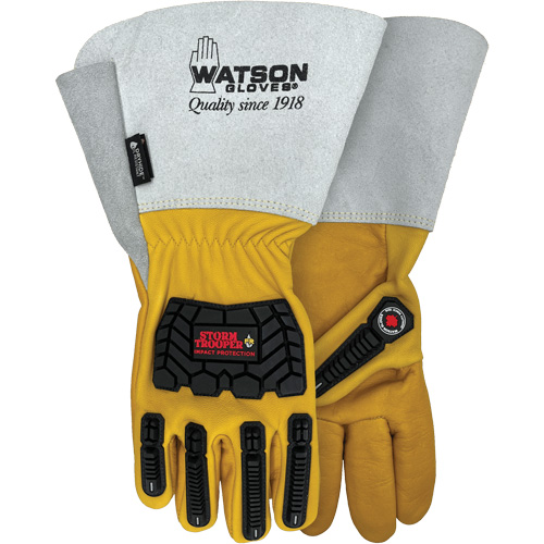 Storm Trooper Water-Resistant Gloves, Medium, Cowhide Palm, Gauntlet Cuff Sécurité Médic