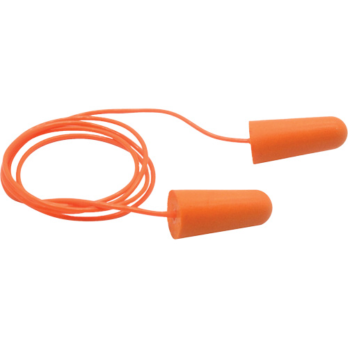 SEALTEC33 Orange Tapered PU Foam Disposable Earplugs, Corded, Bulk - Box, 33 dB NRR, One-Size Sécurité Médic