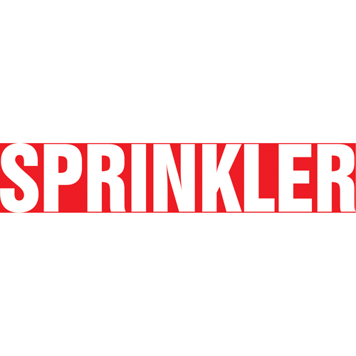 Marqueur de tuyau "Sprinkler", Autocollant, 1" h x 8" la, Blanc/rouge Sécurité Médic