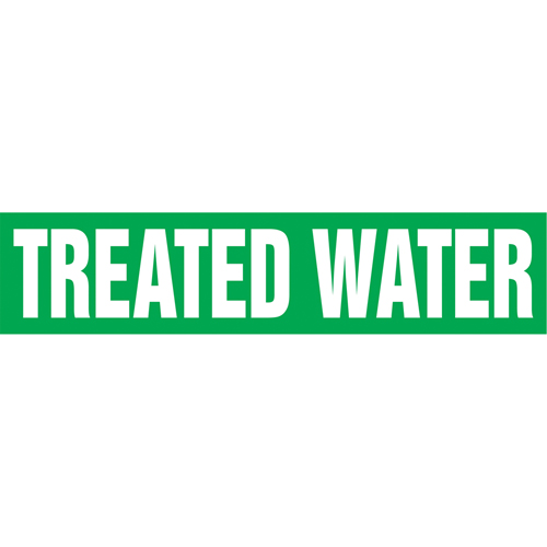 "Tower Water Return" Pipe Markers, Self-Adhesive, 4" H x 24" W, White on Green Sécurité Médic