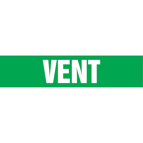 Marqueurs de tuyau "Vent", Autocollant, 2-1/2" h x 12" la, Blanc/vert Sécurité Médic