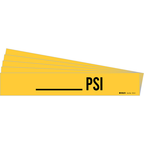 "PSI" Pipe Marker, Self-Adhesive, 2-1/4" H x 14" W, Black on Yellow Sécurité Médic