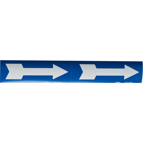 Arrow Pipe Markers, Self-Adhesive, 4" H x 12" W, White on Blue Sécurité Médic